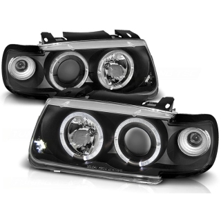 Scheinwerfer Angel Eyes LED schwarz passt für VW Polo 6N ab 1994 - 1999