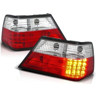 Design Rückleuchten Heckleuchten Upgrade LED rot/weiß+Blinker passt für MercedesBenz E W124 ab85-95