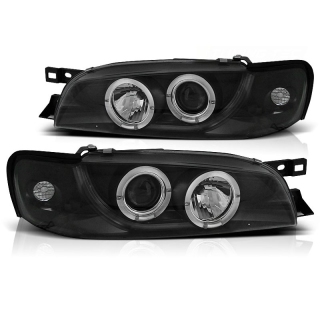 Scheinwerfer Angel Eyes LED schwarz passt für Subaru Impreza 1 ab 1993 - 2000