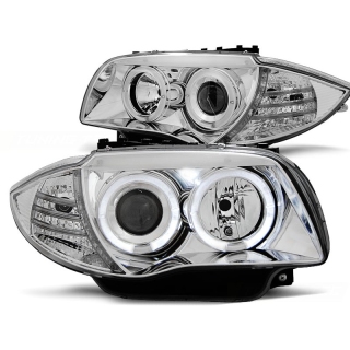 Scheinwerfer Angel Eyes LED chrom passt für BMW 1er E81, E82, E87, E88 ab 04-11