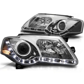 Scheinwerfer Tagfahrlicht Design LED chrom passt für VW Passat 3C (B6) ab 05-10