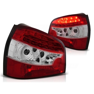 Design LED Rückleuchten SET passt für Audi A3 8L ab 1996-2000 Rot Weiss Klarglas