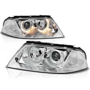 Scheinwerfer Angel Eyes LED chrom passt für VW...