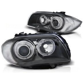 Scheinwerfer LED Angel Eyes passt für BMW 1er E81/E82/E87/E88 ab 2004-2011 grau