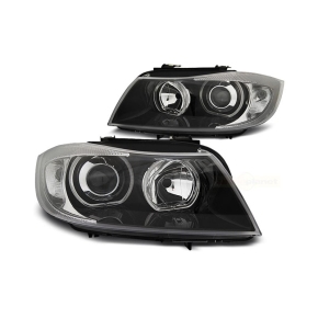 Scheinwerfer LED Angel Eyes Blinker passt für BMW 3er E90/E91 ab 2005-2008 Chrom