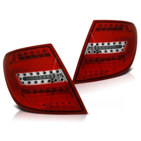 Rückleuchten LED Lightbar passt für Mercedes C-Klasse W204 Kombi ab 07 rot/klar