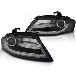 Xenon Scheinwerfer Schwarz + LED Tagfahrlicht passt für Audi A4 B8 ab 2008-2011