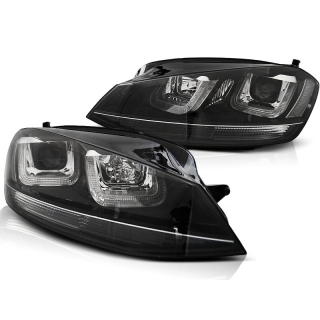 Scheinwerfer mit LED Tagfahrlicht passt für VW Golf 7 ab 2012-2017 in schwarz
