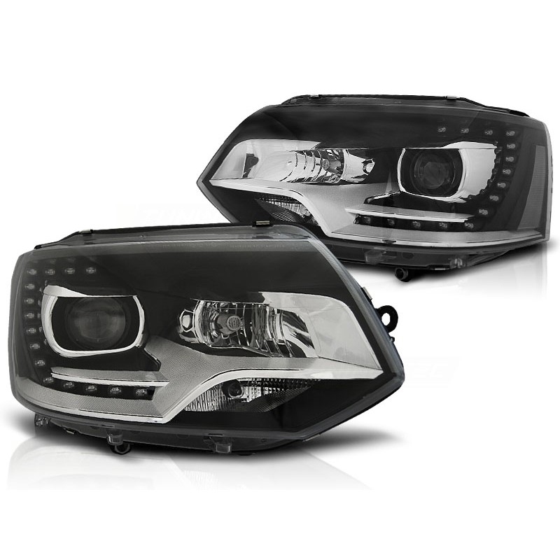 Scheinwerfer Tagfahrlicht LED schwarz passt für VW T5 GP (Facelift) ab 10-15