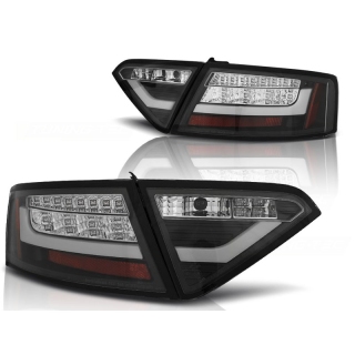 LED Lightbar Rückleuchten SET Schwarz Klarglas passt für Audi A5 8T ab 2007-2011