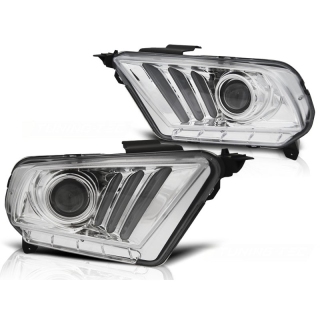 Scheinwerfer LED Tagfahrlicht dynamisch passt für Ford Mustang V ab 2010 Chrom