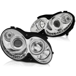 Scheinwerfer LED Tagfahrlicht passt für Mercedes CLK W209 ab 2003-2010 Chrom