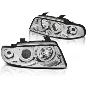 LED Angel Eyes Scheinwerfer SET Chrom CCFL passt für...