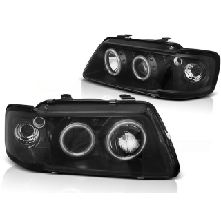 Scheinwerfer SET Schwarz CCFL Angel Eyes Klarglas passt für Audi A3 8L 1996-2000