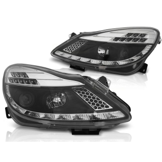 Scheinwerfer LED Tagfahrlicht passt für Opel Corsa D ab 2006-2011 in Schwarz