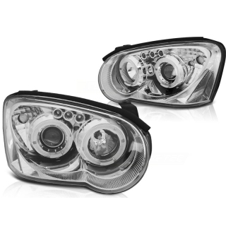 Scheinwerfer LED Angel Eyes passt für Subaru Impreza 2 (GD) ab 2003-2005 Chrom