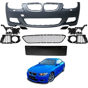 Sport Front Bumper primed w/o Park assist  with  Washers...