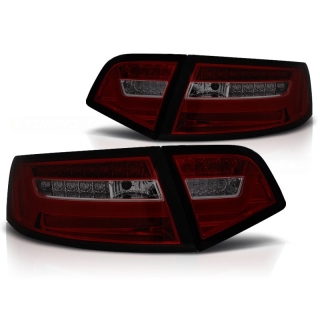 LED Rückleuchten Lightbar passend für Audi A6 4F (C6) Facelift ab 2008 rot/rauch