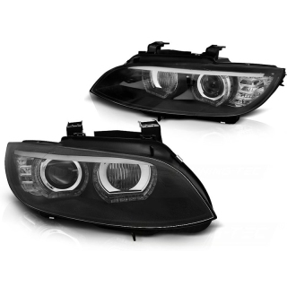 Xenon Scheinwerfer LED Angel Eyes passt für BMW 3er E92/E93 ab 2006-2010 Schwarz