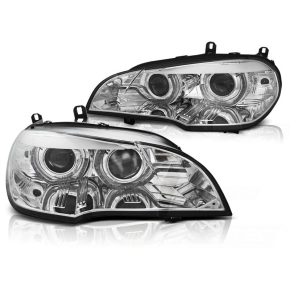 Xenon Scheinwerfer LED Angel Eyes passt für BMW X5...