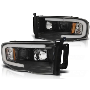 Scheinwerfer mit LED Tagfahrlicht passt für Dodge RAM ab 2002-2006 in Schwarz