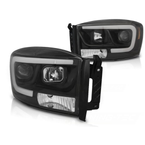 Scheinwerfer mit LED Tagfahrlicht passt für Dodge RAM ab 2006-2008 in Schwarz