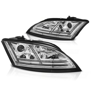 Scheinwerfer mit Tagfahrlicht LED passend für Audi TT 8J ab 2006-2010 in Chrom