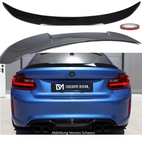Rear Boot Spoiler lip CS design carbon gloss +3M fits on BMW 2-Series F22 Coupe all models also M2 Competition