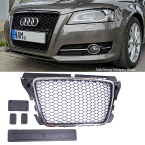 Kidney Grille Honeycomb Chrome Black fits on Audi A3 8P...