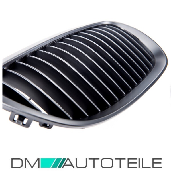 Set of Kidney Front Grille matt Black Coupe Convertible 06-10 fits 