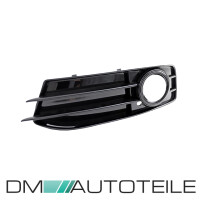 Set Front Fogs Cover Grille Black Gloss complete fits on Aud