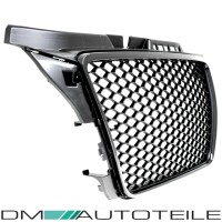 Set Badgeless Front Grille Grille Honeycomb +Fogs Cover Blac