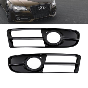 Set Front Grille Fogs Cover Black Gloss  fits Audi A4 B7 04-08 only S-Line / S4