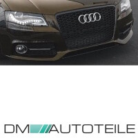 Set Front Grille Fogs Cover Black Gloss  fits Audi A4 B7 04-