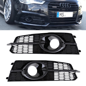 Stoßstangengitter SET schwarz glanz komplett für Audi A6 C7 S-Line ab 2014-2018
