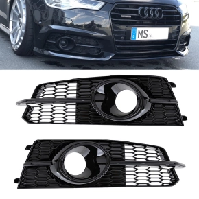 Set of Fog lights Cover black gloss complete fits on Audi...