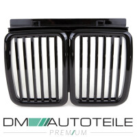  Set of Front Kidney Grille + Headlamp Cover black gloss fit