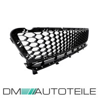 Set 3pcs Black Gloss Front Bumper Honeycomb Fog Lights Vents