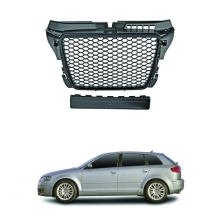 Kühlergitter Sport Waben Schwarz Matt für Audi A3 (8P1) Sportback (8PA) ab 2008