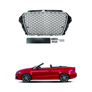 Kühlergrill Grill Schwarz Chrom Wabendesign für Audi A3 8V ab 2012-2016 mit PDC