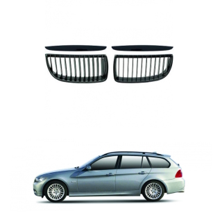 Performance Kühlergrill Set schwarz Glanz für BMW 3er (E90) Touring (E91) 05-08