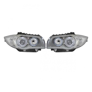 Set H7/H7 Angel Eyes Scheinwerfer Silber Grau für BMW 1er E81 E82 E88 2004-2011