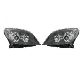 Set Angel Eyes Scheinwerfer Schwarz H7/H7 für Opel Astra H GTC Caravan TwinTop 