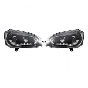 LED Scheinwerfer Set Schwarz Klarglas H1/H1 für VW...