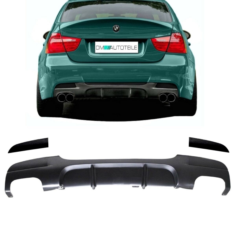 Rear Diffuser Black 4 Pipes Duplex Fits On Bmw 3 Series E90 E91 Only M Sport 2005 2011