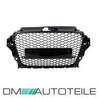 Badgeless Front Grille Grille Honeycomb Black Gloss fits Aud