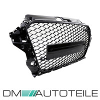 Badgeless Front Grille Grille Honeycomb Black Gloss fits Aud