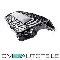 Badgeless Front Grille Grille Honeycomb Black Gloss fits Aud