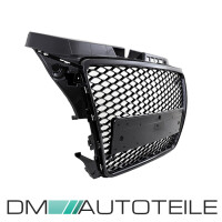 Badgeless Front Grille Grille Honeycomb Black Gloss fits Aud