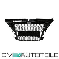 Badgeless Front Grille Grille Honeycomb Black Gloss fits Aud